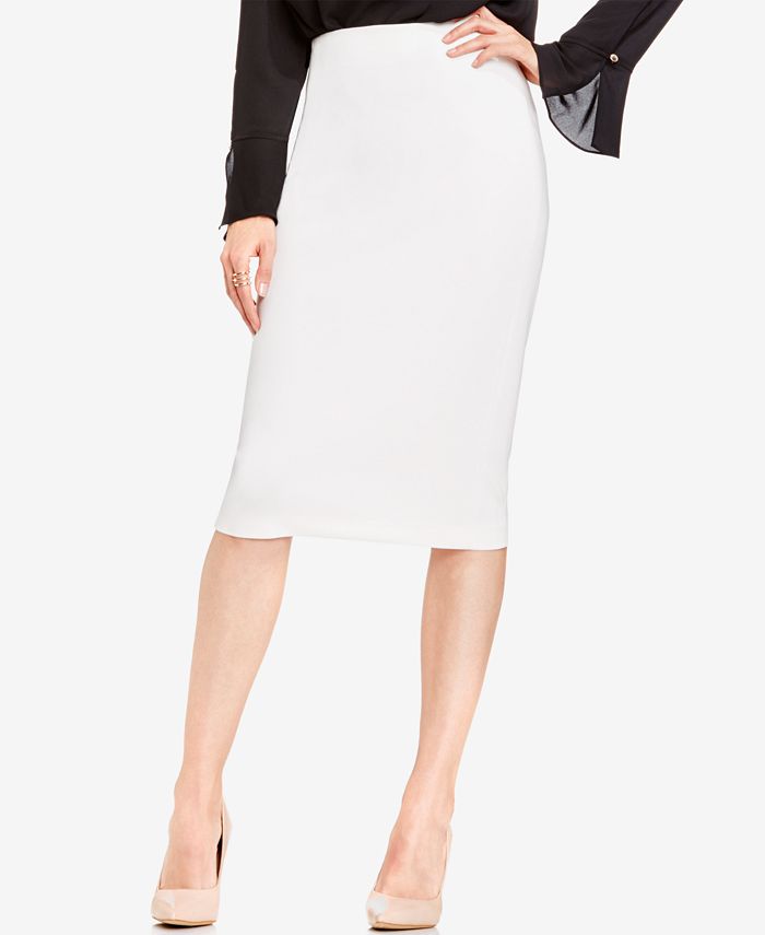 Vince Camuto Womens MIDI Pencil Skirt White Size Small