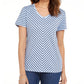 Karen Scott Mitered-Stripe Top Grey Size Small