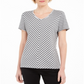 Karen Scott Mitered-Stripe Top Grey Size Small