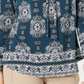 Style & Co Women's Teal Ikat Long Sleeve Scoop Neck Blouse Top Green Size Petite Small