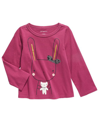 First Impressions Baby Girls Cotton Bunny & Bear T-Shirt  - Magenta Rose Purple Size 12M