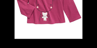 First Impressions Baby Girls Cotton Bunny & Bear T-Shirt  - Magenta Rose Purple Size 12M