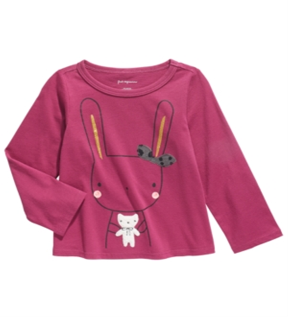 First Impressions Baby Girls Cotton Bunny & Bear T-Shirt  - Magenta Rose Purple Size 12M