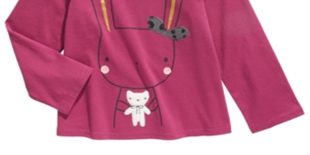 First Impressions Baby Girls Cotton Bunny & Bear T-Shirt  - Magenta Rose Purple Size 12M