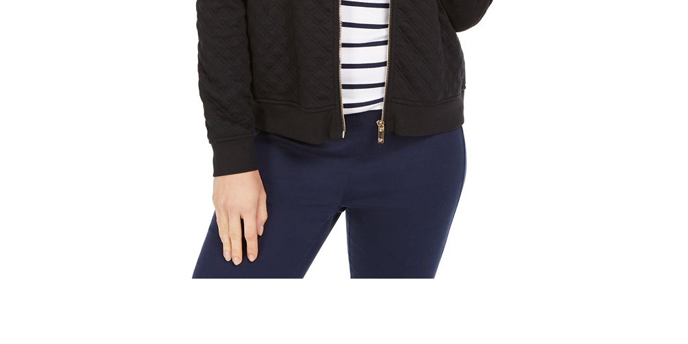 Charter Club Petite Textured Bomber Jacket  White Size  Petite Small