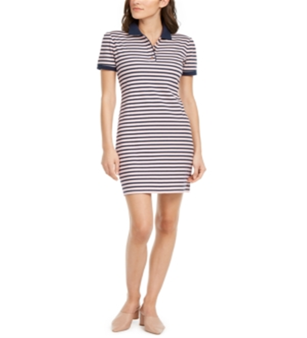 Maison Jules Striped Polo Dress Pink Size XS