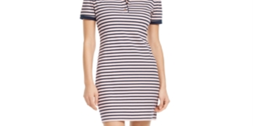 Maison Jules Striped Polo Dress Pink Size XS