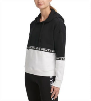 DKNY Women's Sport Colorblocked Hoodie Black Size M