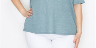 Coin Plus Size Thermal V-Neck Henley Tee Blue Size 2X