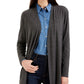 Karen Scott Petite Jersey Knit Cardigan  Blue Size PXL