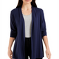 Karen Scott Petite Jersey Knit Cardigan  Blue Size PXL