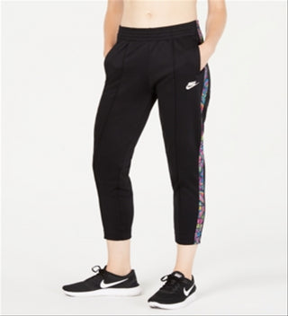 Nike Women's Sportswear Printed-Stripe High-Rise Pants Black Size XS