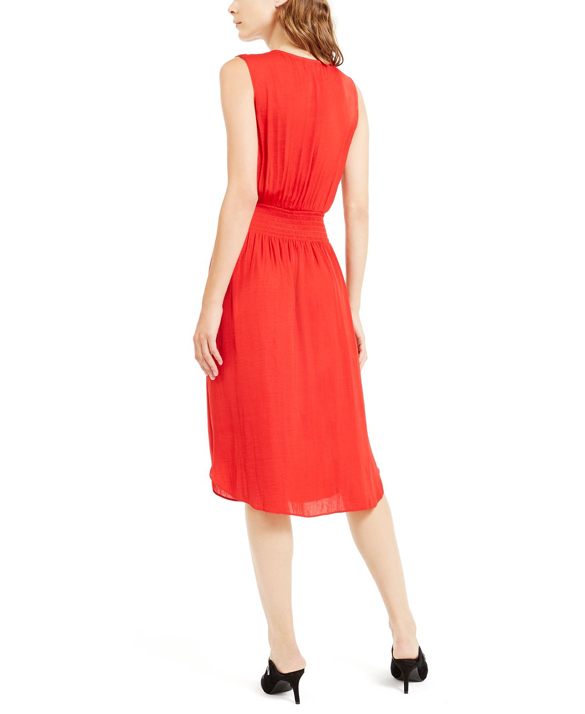Alfani Women's Smocked Waist Fit & Flare Dress Red Size PPetite XL