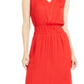 Alfani Women's Smocked Waist Fit & Flare Dress Red Size PPetite XL