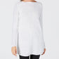 Karen Scott Women's Curved Hem Tunic Sweater White Size Petite Small