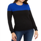 Charter Club Women's Colorblocked Mixed Stitch Sweater Blue Size X Small