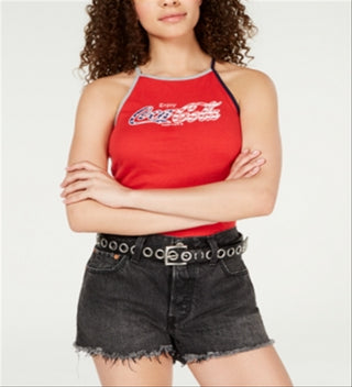 Freeze Women's Juniors Coke USA Slogan Graphic Tank Top Red Size M