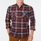 Club Room Men's Stretch Brushed Cotton Plaid Flannel Shirt - Dark Fudge Brown Size XL