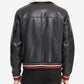 Modern American Men's Faux Leather Bomber Jacket Black Size Medium