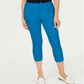 Charter Club Women's Newport Tummy Control Cropped Pants Blue Size 12