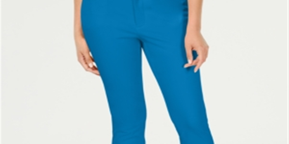 Charter Club Women's Newport Tummy Control Cropped Pants Blue Size 12