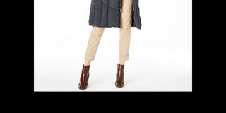 Cole Haan Women's Anoraks & Parkas Graphite Down Fuzzy Hood Green Size 2XL