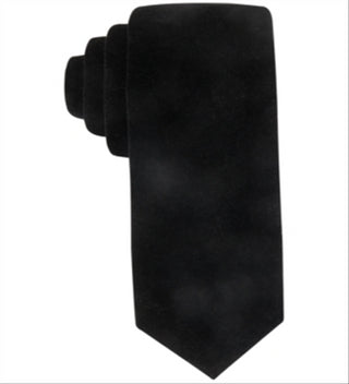 Ryan Seacrest Distinction Men's Solid Velvet Self Tied Necktie Black One Size