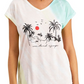 Style & Co Women's Weekend Escape Tie Dye Graphic T-Shirt White Size Medium