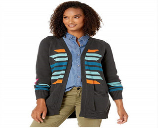 Pendleton Women's Cactus Bloom Cardigan Gray Size Small