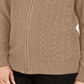 Karen Scott Women's Cable Knit Zippered Cardigan Brown  Size M
