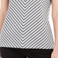 Karen Scott Women's Mitered Stripe Top Gray Size Medium