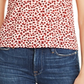 Aqua Women's Floral Print Knot-Front Crop Top Red Size Medium