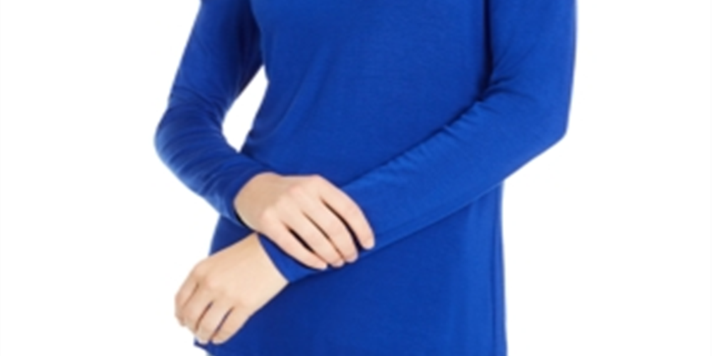 Inc Rhinestone Illusion Cold-Shoulder Top - Bright Blue Size 2XL