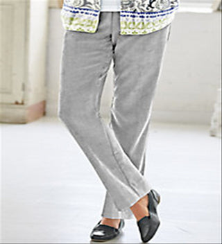 Alfred Dunner Women's Plus Dressy Wear to Work Corduroy Pants Gray Size 18W