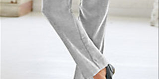 Alfred Dunner Women's Plus Dressy Wear to Work Corduroy Pants Gray Size 18W