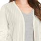 Charter Club Women's Chevron Pointelle Cardigan White Size X-Large