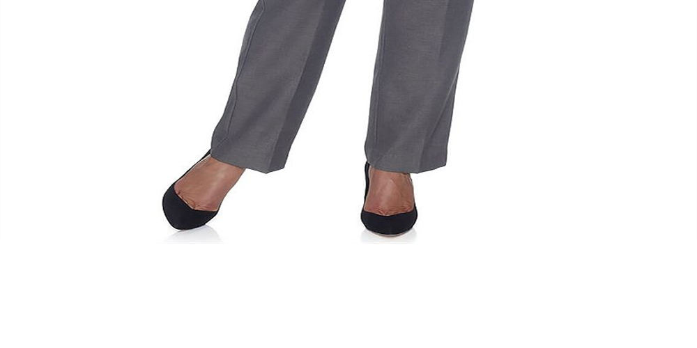 Alfred Dunner Women's Plus Classic Pull on Straight Leg Regular Length Pants Gray Size 18W