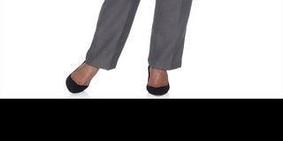 Alfred Dunner Women's Plus Classic Pull on Straight Leg Regular Length Pants Gray Size 18W