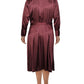 Alfani Women's Belted Collar Shirtdress Wine Size 16