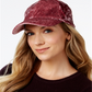 INC International Concepts Women's Crushed Velvet Baseball Cap Pink One Size