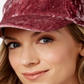 INC International Concepts Women's Crushed Velvet Baseball Cap Pink One Size