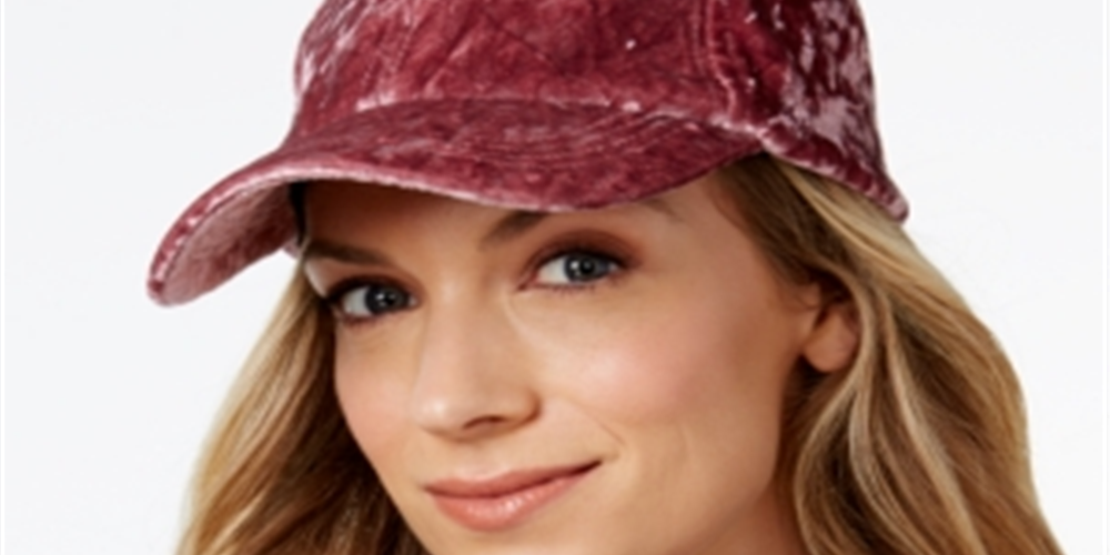 INC International Concepts Women's Crushed Velvet Baseball Cap Pink One Size