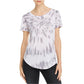 Chaser Women's T-Shirt Tie Dye Crew Neck White Size S
