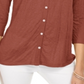 Style & Co Eyelet Button-Front Top Brown Size 2XL
