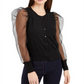 INC International Concepts Women's Woven Sleeve Cardigan Black Size L