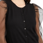 INC International Concepts Women's Woven Sleeve Cardigan Black Size L