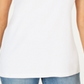 Karen Scott Women's Striped Trim Split Neck Top White Size Large