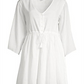 ATM Women's Cotton Ruched Mini Dress White Size S