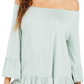 Style & Co Women's Off the Shoulder Bell Sleeve Top Blue Size Small