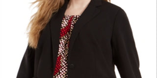 Calvin Klein Plus Size Piped-Trim Tuxedo Blazer - Black Size 18W